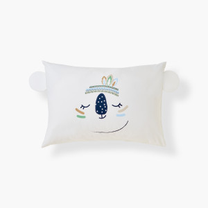 Taie d'oreiller rectangulaire coton Miniful bleu ciel enfant