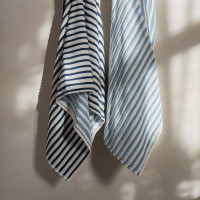 Parure de bain coton Combo marine et bleu ciel