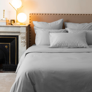 Neo grey cotton percale comforter cover
