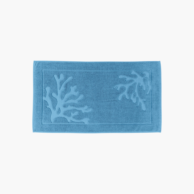 Tapis de bain bleu marine en coton 50x80 ABYSSALE - Tapis de bain Pas Cher