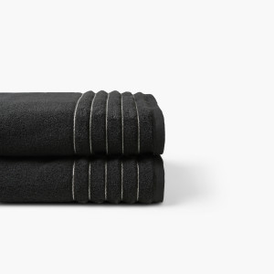 Ikebana graphite cotton bath sheet