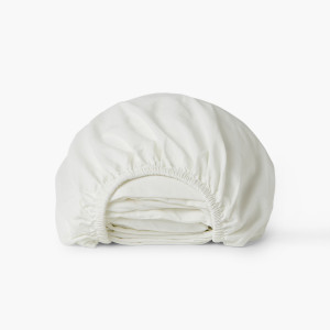 Drap housse pur coton lavé Origine ivoire