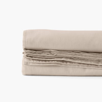 Quartz dune organic washed cotton satin bed sheet