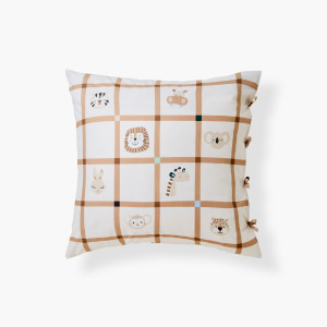 Taie d'oreiller carrée coton Miniful cappuccino enfant