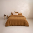 Housse de couette lin et coton lavé Songe bronze