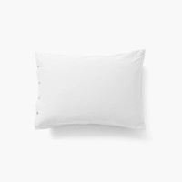 Taie d'oreiller rectangulaire satin de coton lavé bio Quartz blanc