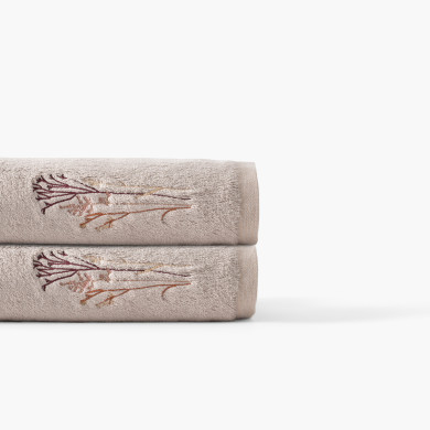 Aura taupe cotton and bamboo viscose bath towel