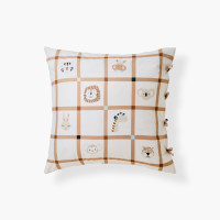 Taie d'oreiller carrée coton Miniful cappuccino enfant