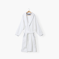 Peignoir mixte Sasha Blanc et marine coton