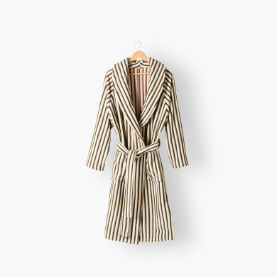Khaki/bark combo bathrobe
