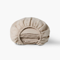 Drap housse double gaze de coton Calanca Sable