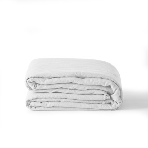 Housse de couette enfant lin et coton lavé Songe blanc 