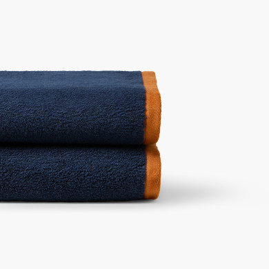 Drap de bain coton double face Orine marine