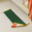 Tapis de bain coton double face Lysiris vert et orange