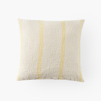 Pastel yellow Rythmo cotton gauze cushion cover