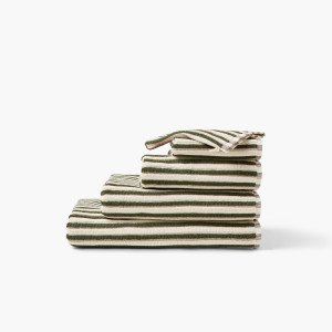 Parure de bain coton Combo kaki et écorce