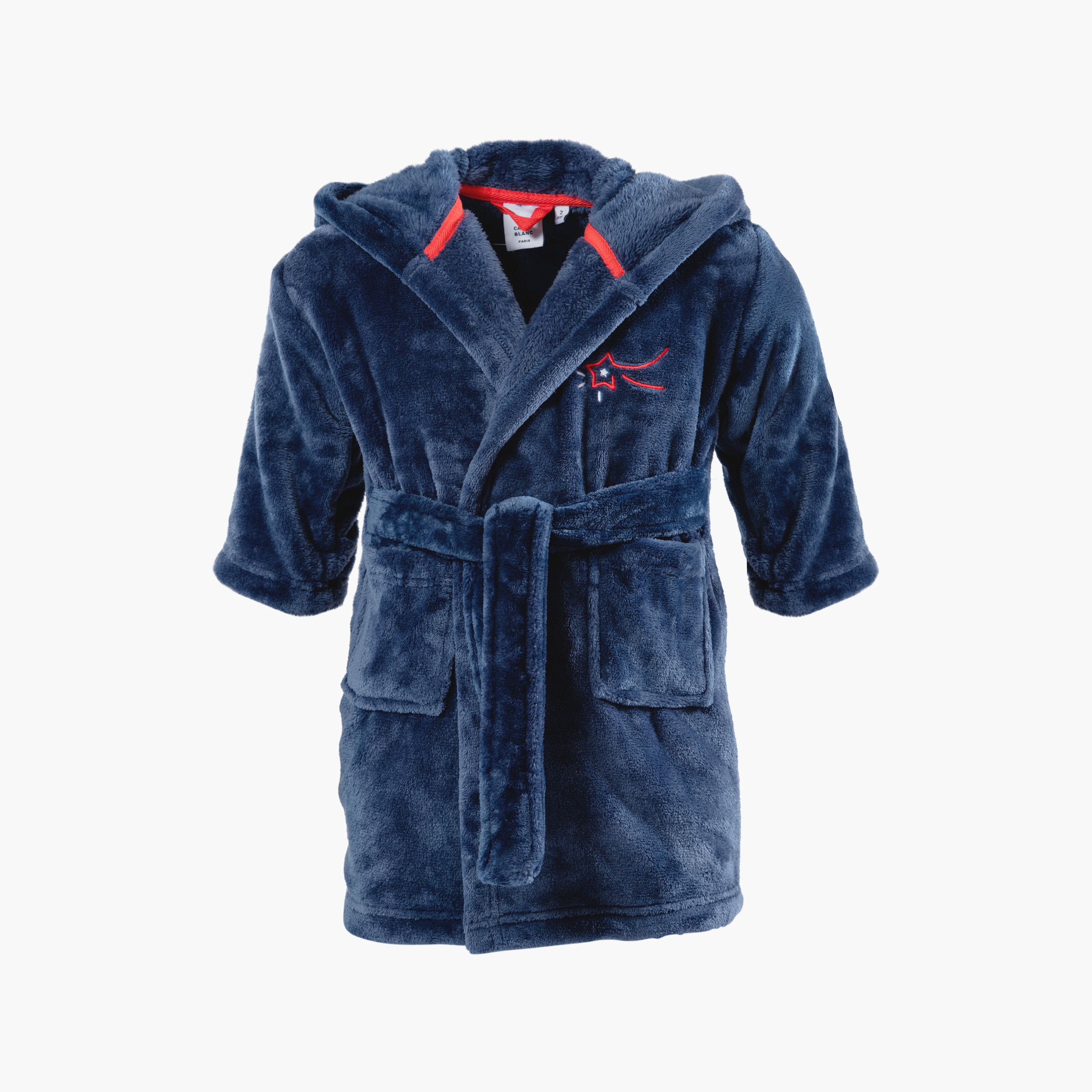 Children's hooded fleece dressing gown Ptitchic navy