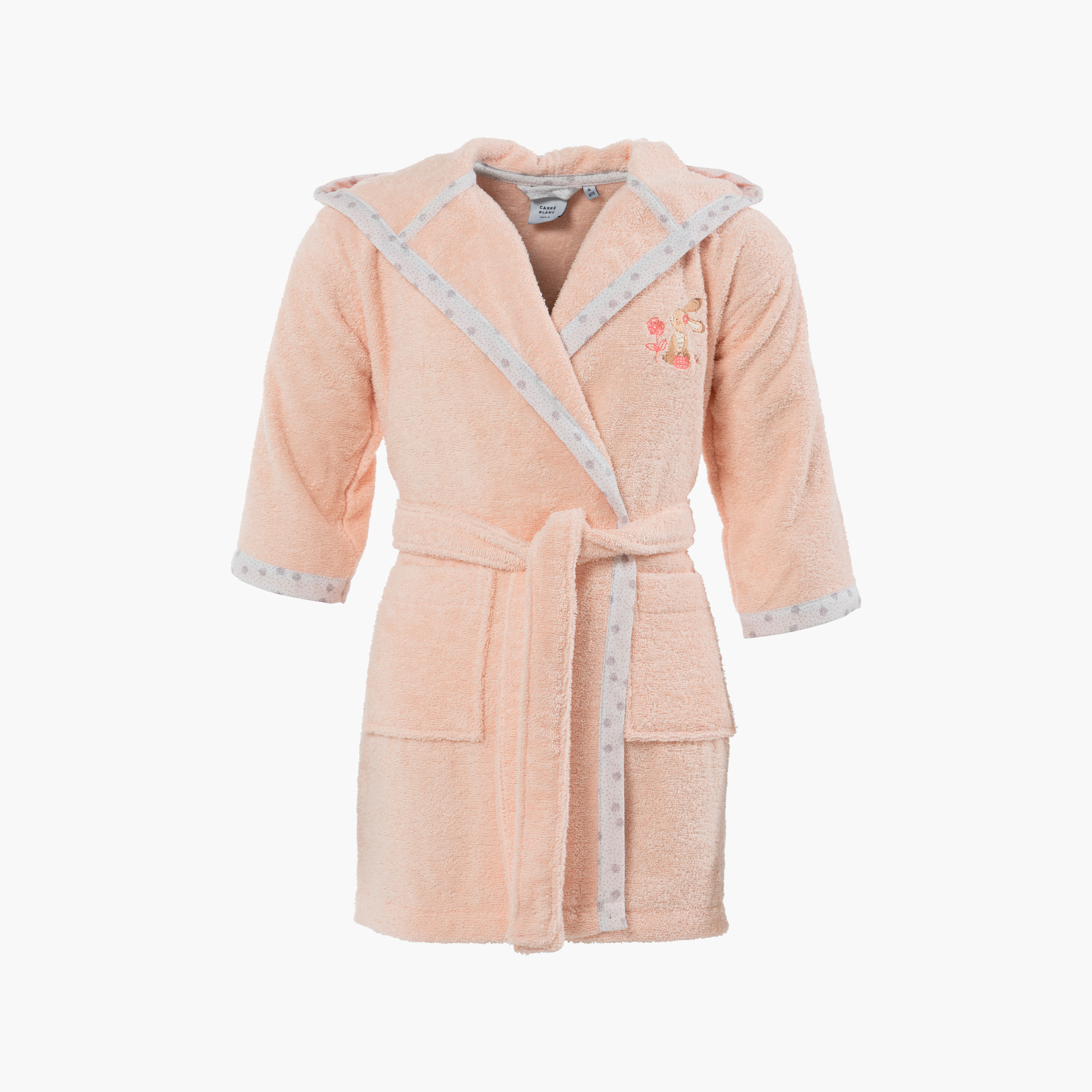 Children's organic cotton hooded bathrobe Devine blush