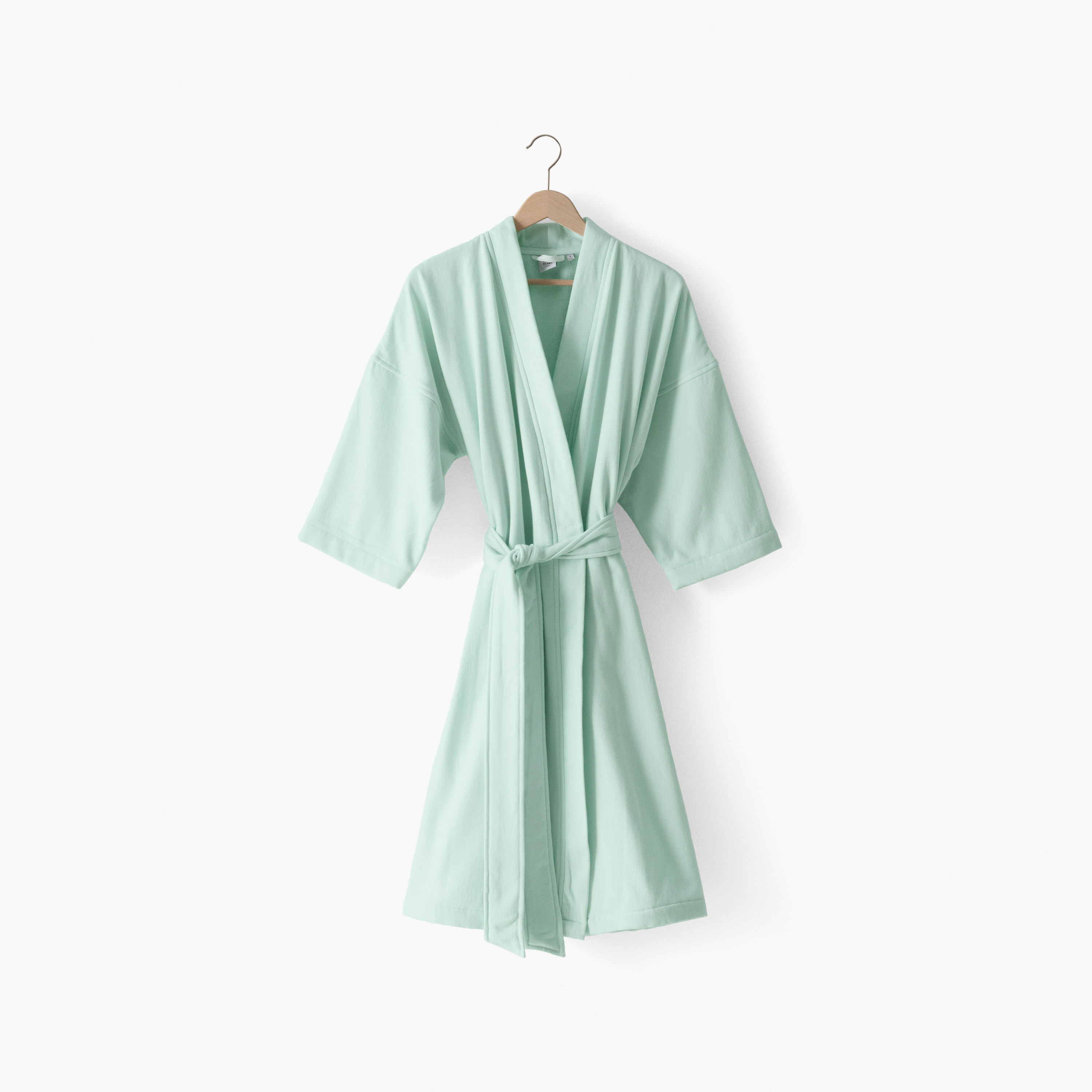 Peignoir femme coton col kimono Calypte vert d'eau