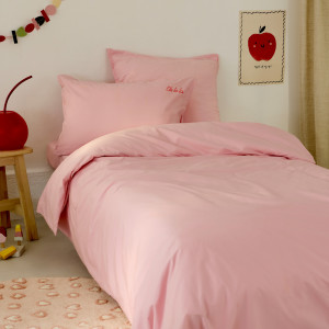 Housse de couette coton enfant Neo rose tendre