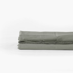 Drap de lit satin de coton lavé biologique Quartz jade