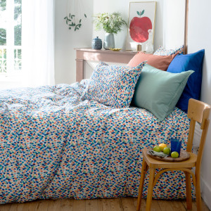 Reversible duvet cover pure cotton Mijas floral