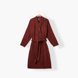 Men's bathrobe with cotton kimono collar Opalys barolo