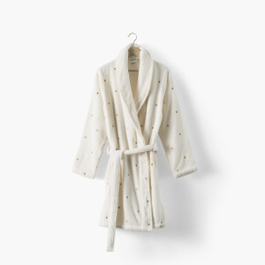 Peignoir coton femme Zephire ivoire coeur