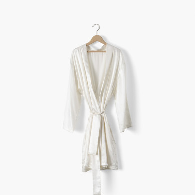 Déshabillé kimono en soie de mûrier Beauté ivoire