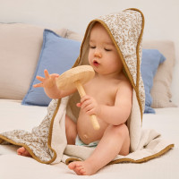 Parure de bain double face coton et gaze de coton Lino naturel