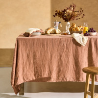 Rectangular tablecloth cotton gauze Envolée moka
