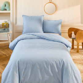 Housse de couette enfant en coton, Scenario - Bleu azur - 140 x 200 cm