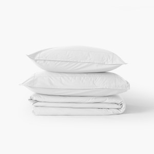 Parure de lit percale de coton Neo blanc