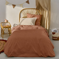 Housse de couette enfant pur coton lavé Origine cappuccino