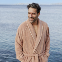 Mixed bathrobe Sasha Moka/ivory