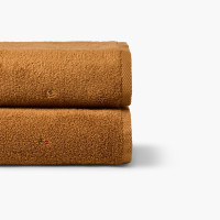 Serviette de toilette coton Zéphire pécan fleurs