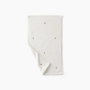 Serviette invité coton Zéphire ivoire coeur