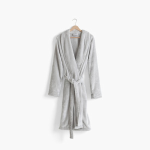 Robe de chambre polaire col châle femme Equinoxe tourterelle