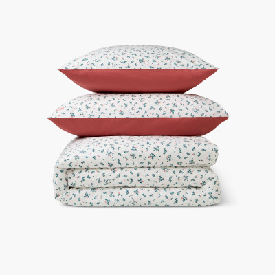 Parure de lit coton Neo rose botanic