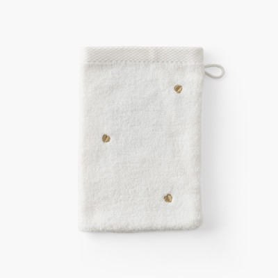 ZEPHIRE Ivory/heart washcloth
