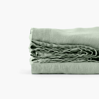 Songe eucalyptus washed linen bed sheet