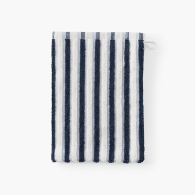 Gant de toilette coton double face Combo marine et bleu ciel