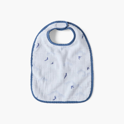 Double-sided cotton bib and cotton gauze Lino ink