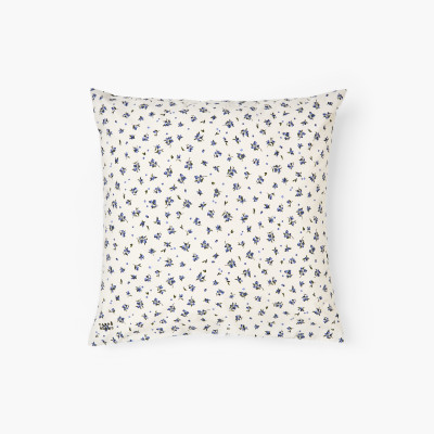 Taie d'oreiller carrée coton Neo kaki myrtille