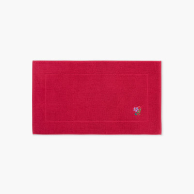 Tapis de bain coton et lyocell Grasse framboise