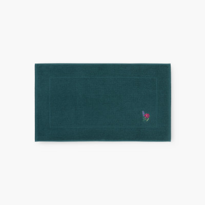 Tapis de bain coton et lyocell Grasse émeraude