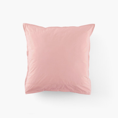 Taie d'oreiller carrée coton Neo rose tendre