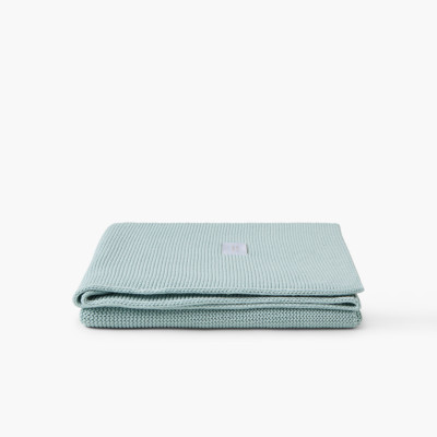 Couverture tricot coton bio Instant ciel