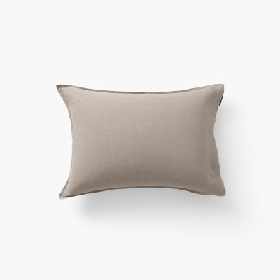 Taie d'oreiller rectangulaire lin et coton lavé Songe grège