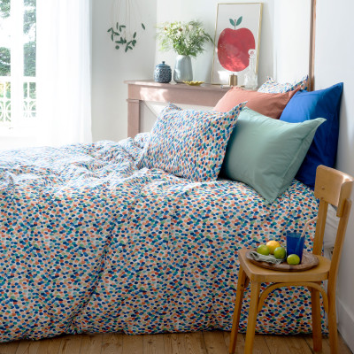 Reversible duvet cover pure cotton Mijas floral